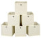 KingSaid 6 Stück Faltbox Faltbare Aufbewahrungsbox 32x32x32cm Stoffbox Faltkiste Schubladen Boxen mit Fingerloch Würfel Spielzeug-Organizer für Kallax Regale Raumteiler Beige