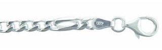 Damen 925 Silber Fantasie Armband 19 cm Ø 4 mm