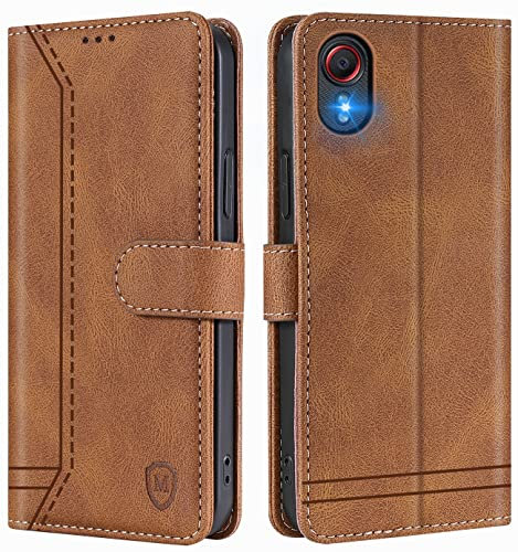 GoodcAcy Coque pour Samsung Galaxy Xcover 5/Xcover 5s Coque, Etui Protection Housse Premium en Cuir PU,Pochette Fermeture Magnétique,Flip Case Compatible avec Samsung Galaxy Xcover 5/Xcover 5s (Brun)
