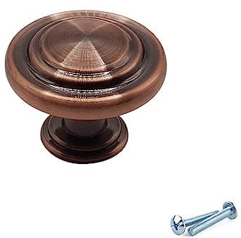 M4TEC Brushed Copper Cupboard Handles - VE7 Series, 32mm Drawer Pulls Copper Door Knobs, Copper Drawer Knobs, Cupboard Knobs for Wardrobe, Bedroom Cabinets & Interior Kitchen Door Knobs