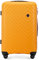 WITTCHEN Cube line Mittelgroßer Koffer ABS Mit Geometrischer Prägung 4 Lenkrollen Teleskopgriff Kombinationsschloss Reisekoffer Trolley Größe M Orange