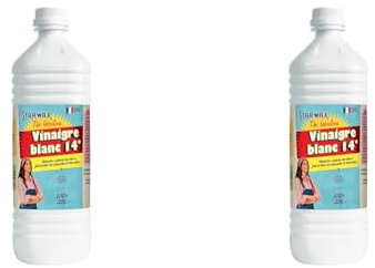 STARWAX FABULOUS Vinaigre Blanc 14° sans Parfum - 1L - Idéal pour Détartrer les Surfaces Lavables (Lot de 2)