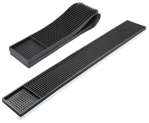 Ieron Lot de 2 tapis de bar noirs de 60 x 8 cm