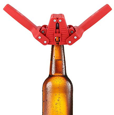 gernie Beer Bottle Capper, Double Lever Hand Capper, Heavy Duty Manual Bottle Capper Tool, Red Plastic Bottle Capper, Universal Beer Bottle Caps for Winery, Tavern, Household and Shop