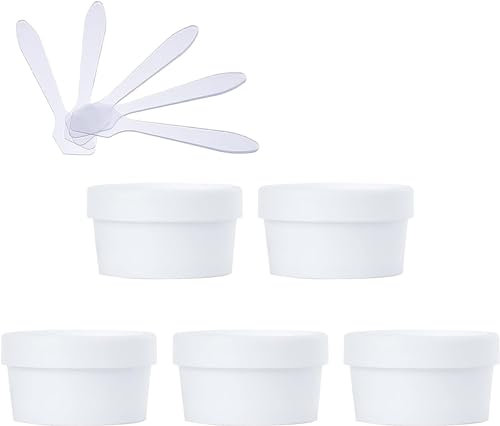 Pots cosmétiques en plastique, pots vides, 200 ml masque rose bol à mélanger vide 200 g pots de stockage en plastique avec doublure intérieure for le stockage corps main crème for le visage lotion gel