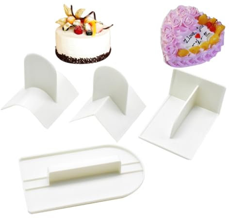 Ciieeo 4pcs Fondant Smoother Cake Decorating Tools for Smoothing and Shaping Cakes Includes White Smoothers Food-Safe for Fondant Sugar Paste and