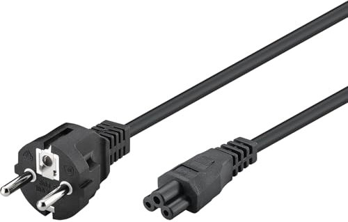 goobay 70765 Netzkabel Schutzkontakt Stecker auf IEC C5 Buchse 2 m/Stromkabel 2,5 Ampere/ideal für TV, Monitor, Laptop, Netzteil; DJ Equipment