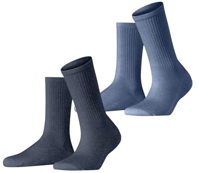 ESPRIT Damen Socken Basic Tennis Multipack W So Baumwolle einfarbig 2 Paar, Blau Blue Mix 0070, 35-38