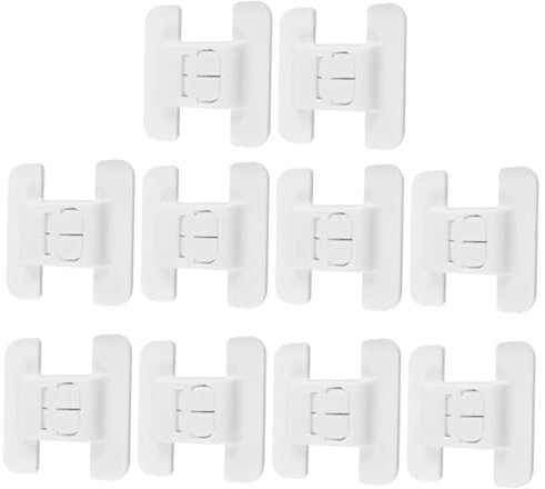 HOMSFOU 10 Pezzi Blocco Cassetto Antipizzicamento Chiusure a Prova Di Bambino Serrature Per Frigoriferi a Prova Di Bambino Armadietti Serratura Dell'armadio P.s Bianca Porta Dell'armadio