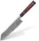 FINDKING Couteau Kiritsuke 9 Pouces, Couteau de Chef Japonais Polyvalent, Lame Tranchante en Acier Damas AUS-10, Essentiel de Cuisine Professionnelle pour Coupes Précises (Série Samurai)