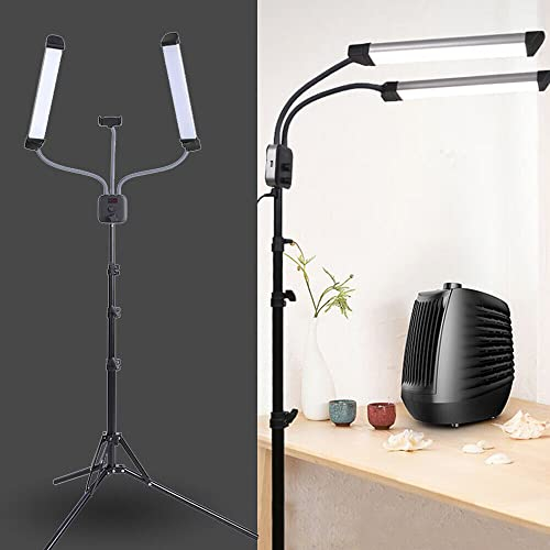 Dimmbares LED Videolicht Fotografie Licht-Set Studio Beleuchtung mit Stativ und Tragtasche für Make-up, Wimpern, Augenbrauen, Tattoo,Wimpernverlängerung Tageslichtlampe | Kosmetik 40W