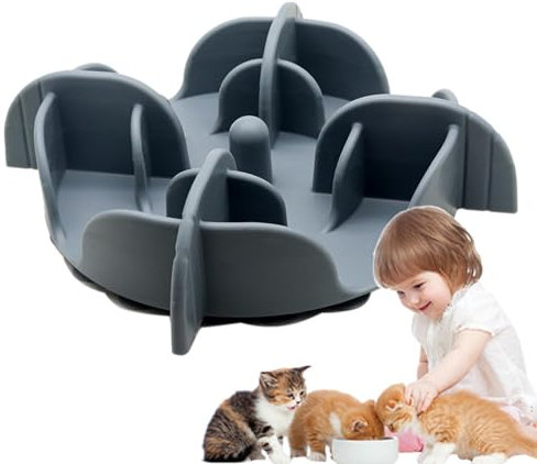 Cuenco para Perros de 2/4 Piezas, Cuencos de alimentación Lenta, Rompecabezas para Perros, Laberinto de Comida para Perros, Laberinto de Comida para Perros, Plato Interactivo de Silicona para