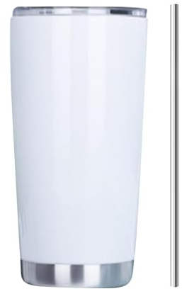 Taza de sublimación – Taza de transferencia térmica de acero inoxidable de 20 onzas, vajilla de sublimación de doble pared | Vaso aislado recto delgado ligero y portátil, vaso de vacío para viajes al
