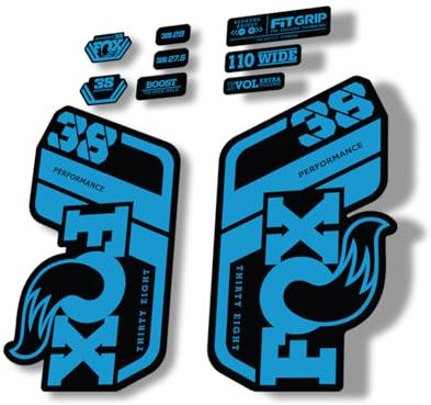 Autocollant de rechange pour fourche Fox 38 2021 Performance Series Bleu (mat)