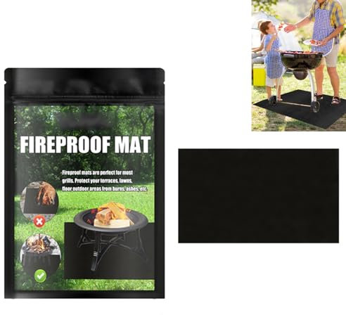 Alfombra Barbacoa Exterior,Tapete Ignífugo para Barbacoa,Tapete para Parrilla para Barbacoa,Alfombra Ignifuga,Alfombrilla Rectángulo para Fogatas Resistente al Calor Diámetro