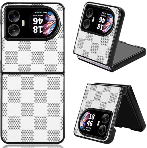 COQUE Funda para Teléfono Blackview Hero 10, Funda Plegable para Teléfono con Patrón de Dos Tonos Funda Blackview Hero 10-Blanco