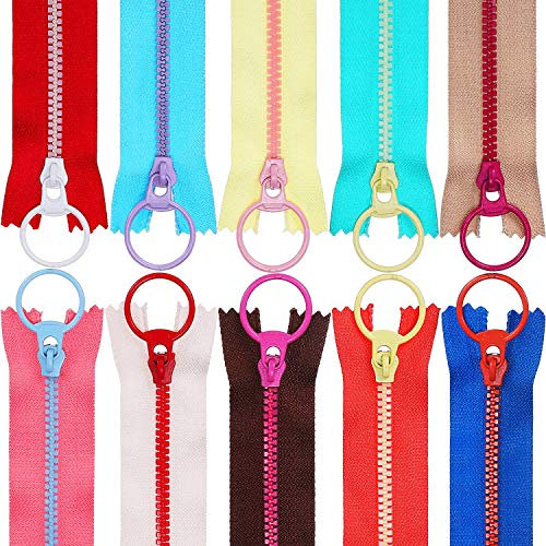 20 Stück Reißverschluss Nähen, 30cm Bunten Harz Reissverschluss Teilbar, Kunststoff Nylon Coil Reißverschlüsse mit Metall-Ring für Schneider, Nähen, Handwerk Tasche zum Ersetzen von Kleidungsstücken