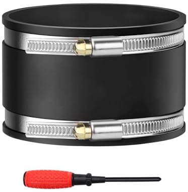 URHRHU 100mm Manchon en Caoutchouc Flexible, Manchon Caoutchouc Tuyau, Adaptateur de raccord de Tuyau 100mm avec 2 Collier de Serrage Réglable et 1 Tournevis pour Ventilateur de Tuyau Filtre à Charbon