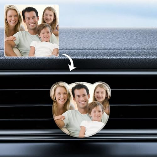 Clip Photo Personnalisé Pour Bouche D'aération De Voiture - Rafraîchisseur D'air En Cristal Personnalisable Avec Photo Personnalisée Pour Hommes Et Femmes