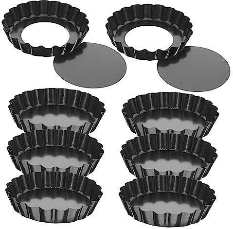 Didiseaon 8pezzi Stampi Per Crostate Antiaderenti Mini Teglie Da Forno Per Cucina Domestica Per Feste e Intrattenimento Con Amici Facile Sformatura e Conservazione