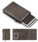 Manmaxim Wallets for Men UK, Slim Mens Wallets RFID Blocking, Minimalist Pop Up Credit Card Holder, Metal Wallet Smart Men Card Wallet with Coin Pocket & ID Window, A05-Brown