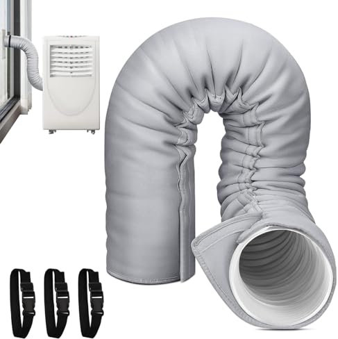 59×21 Inch Portable AC Hose Insulation Wrap with 3 Adjustable Straps, Energy-Saving Duct Insulation for 5 & 5.9 Inch Diameter Exhaust Hose