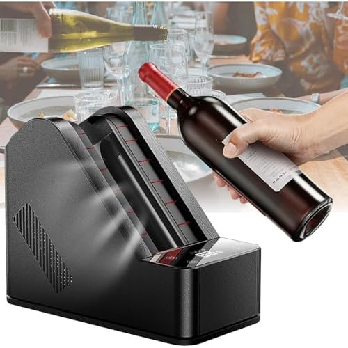 Wine Chiller Electric,Portable Electric Wine Chiller, 12V Single Bottle Cooler with Touch Controls,LCD Temperature Control to Maintain The Best Taste, Gift for Wine Lovers