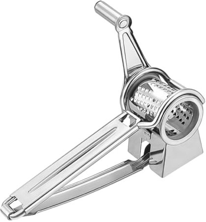 GLEAVI Rallador De Manivela De Acero Inoxidable 304 Giratorio Para Queso y Ajo Tamaño Mediano Herramienta De Cocina Para Restaurantes y Repostería