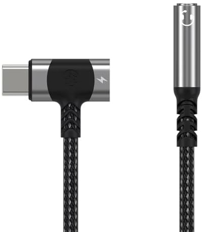 Fangxuee Type-C Headphone Adapter Converter 2 in 1 USB C to 3.5mm Jack PD Fast Charging Audio Adapter Cable Sliver