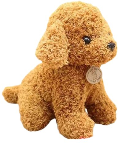 Xiyocadt Kuscheltier Hund PlüSchtier, Weiches PlüSch Spielzeug,Kinder PlüSch Spielzeug,Realistisch Dog Kuscheltier SüßE Hund PlüSchtier Kinderspielzeug Geschenk Geschenke FüR Kinder (20cm,Hellbraun)
