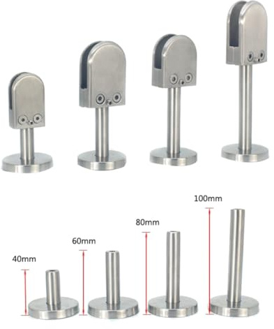 GALPADA Support à Verre et Pince de Fixation Acier Inoxydable pour Garde-corps et Balustrades