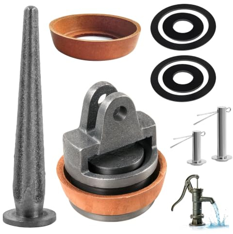 GEEKHOM Ersatzkolben Typ 75 für Schwengelpumpen Komplettes mit Nasenstechventil, Ledermanschette, Dichtungen & Bolzen – Ersatzteile für Handpumpe, Wasserpumpe & Gartenpumpe