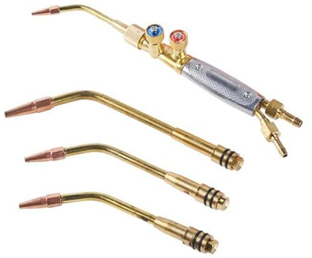 Lot de 4 chalumeaux de soudage professionnels avec poignées en cuivre pour raccords de tuyau standard pour W J applications industrielles torche de brasage