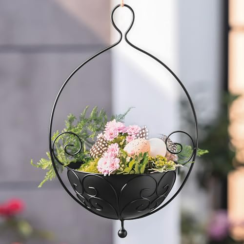 Dekoleidenschaft Blumenampel Ranken aus Metall, Ø 20 cm, Hängeampel innen für Zimmerpflanzen, Hängetopf für Hängepflanzen