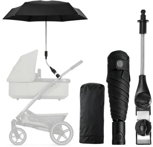 Simpeak Sombrilla Universal para Cochecito, 50+ UV Protección, 90 cm Diamétro Sombrilla Carro Bebe con Abrazadera Ajustable, Paraguas Cochecito Apertura Manual para Carrito Silla de Paseo