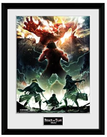 GB eye Attack On Titan Key Art Gerahmter Sammlerdruck, 30 x 40 cm