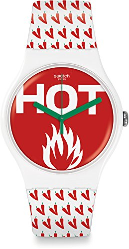 Swatch Damen Digital Quarz Uhr mit Silikon Armband SUOW146