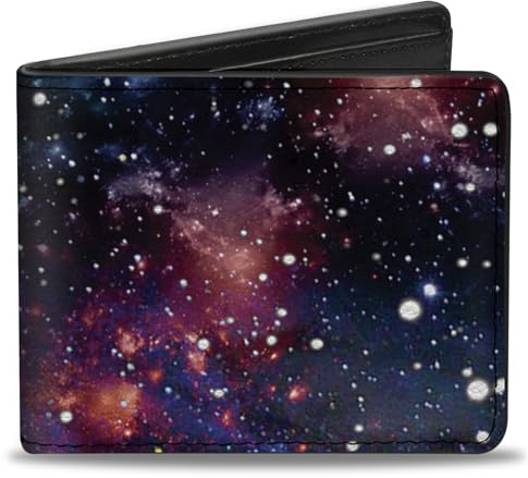 Buckle-Down Men's PU Bifold Wallet-Space Dust Collage, Multicolor, 4.0 x 3.5, Multicolor, 4.0 x 3.5