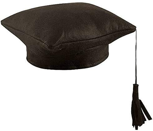 Graduation Black Hat Mortar Board Cap School College University Fancy Dress