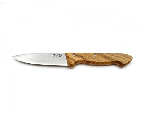 Cuchillo de Cocina PALLARES, Mango de Olivo, Acero Carbono, 12cm.