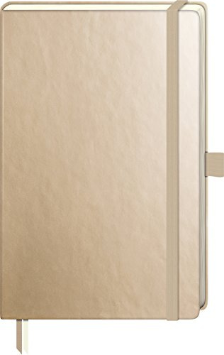 Brunnen 105554891 Notizbuch Kompagnon Metallic (Hardcover Einband, 9,5 x 12,8 cm, dotted, 192 Seiten) 1 Stück Goldfarben