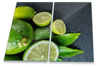 decorwelt | Herdabdeckplatten 2x30x52 cm Ceranfeldabdeckung 2-Teilig Universal Elektroherd Induktion für Kochplatten Herdschutz Deko Schneidebrett Sicherheitsglas Spritzschutz Glas Zitrone Obst