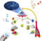 Mini Tudou Musical Baby Crib Mobile Toy with Lights and Music, Star Projector Function and Cartoon Rattles,Remote Control Musical Box with 108 Melodies, Toy for Newborn Sleep