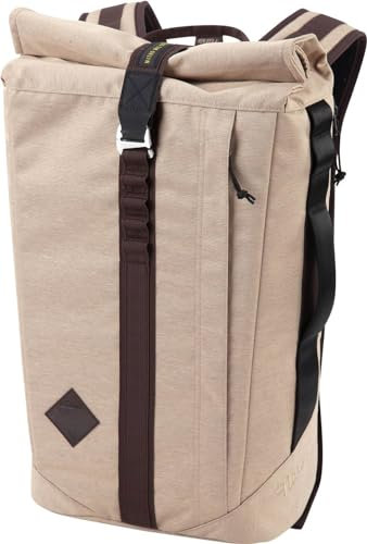 Nitro Scrambler, Businessrucksack mit Roll-Top und gepolstertem 15“ Wide Laptopfach, Urban Mobility Rucksack, Kurierrucksack, Alltagsrucksack, 28 L +, Almond
