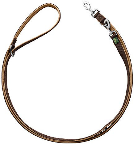 HUNTER Verstellbare Führleine NEOPREN, Farbe: braun/caramel, strapazierfähiges Nylon, 3-fache Verstellmöglichkeit, weiche Neoprenpolsterung, ideal für Alltag und Training, Größe: 20/300