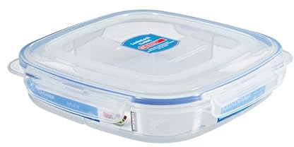 LocknLock TO GO Snackbox mit Fächern 1,35L, Snackteller mit 4 Fächern für Obst und Gemüse, Auslaufsichere Lunch Box Spülmaschinen- & Mikrowellengeeignet, BPA-Freier Snackbehälter