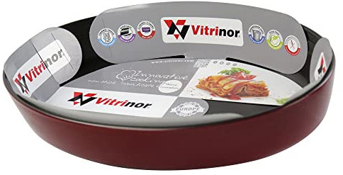 Pirofila Antiaderente in Vetro Borosilicato Ovale Rossa 3 Litri 35 x 24 x 6 cm