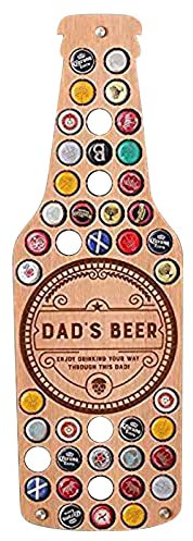 NSXIN Bierkarte Kronkorken Karte aus Holz, Flasche Bierflasche Kronkorken Sammler für 40-60 Kronkorken, Lustige Bier Geschenk-Idee (Typ A)