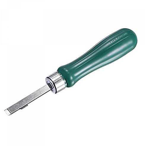 sourcing map Watch Back Cover Opener, Case Remover Tool, 6mm,7mm Width Pry Bar Aluminum Handle Battery Remover Repair Replacing Watchmaker Tools, Green