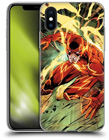 Head Case Designs Offizielle Justice League DC Comics Neu 52#9 Das Flash-Comicbuch-Cover Gel Handyhülle Hülle [Militärischer Schutzgrad] Kompatibel mit Apple iPhone X/iPhone XS